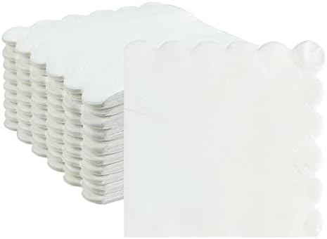 Cocktail Napkins 100 Pcs Scalloped Paper Napkins for Parties