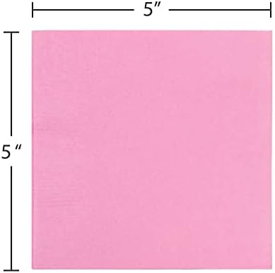 JAM Paper Small Beverage Napkins Baby Pink 50 Pack