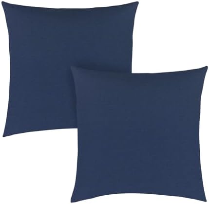 Covers All Sunbrella Outdoor Throw Pillows Pack of 2 Navy Blue 20x20