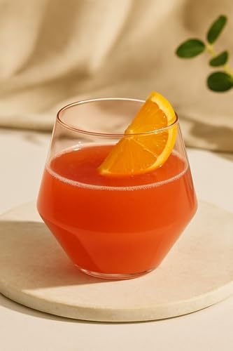 40 Diamond-Shaped Plastic Stemless Glasses 12 Ounce