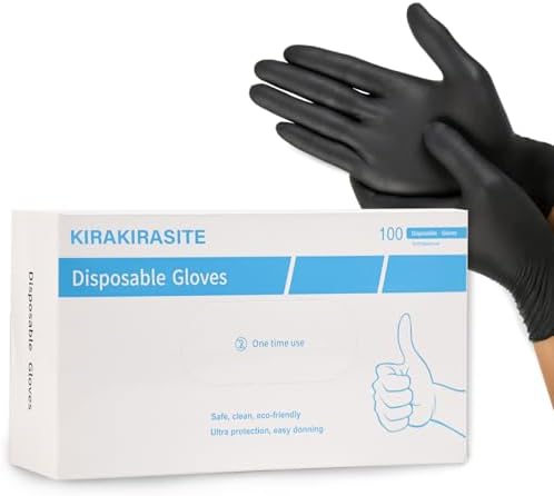 Nitrile Gloves Latex Free Powder Free for Kitchen Cleaning Gardening Black