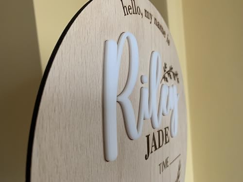 Custom Baby Name Sign with 3D Wood Plaque