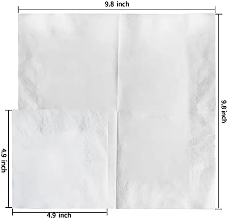 200 Count White Disposable Napkins 49x49 Four Fold