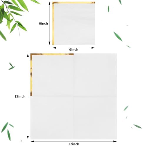 Fulmoon 100 Pack 2 Ply Gold Foil Edge Napkins