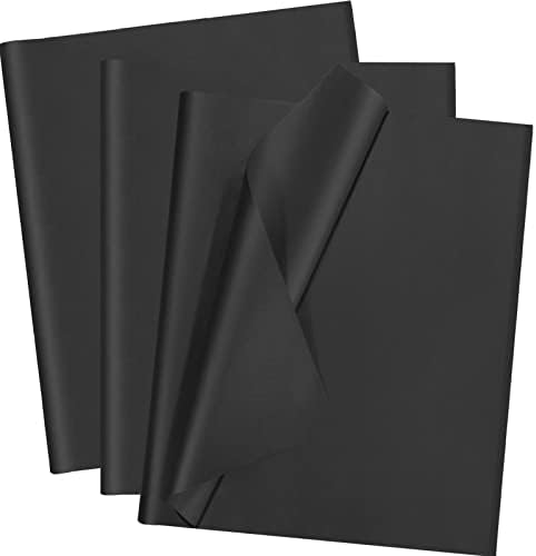100 Sheets Black Tissue Paper 14x20 Inches for Wrapping and Crafts