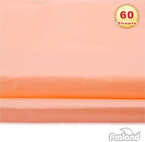 PMLAND Gift Wrapping Tissue Paper Peach 20x26 60 Sheets