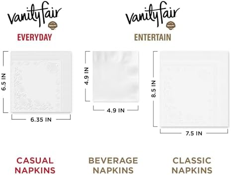 Vanity Fair Beverage Paper Napkins 40 Count 49x49