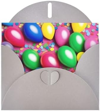 Balloons Confetti Holiday Cards 10 Pieces with Gray Envelopes