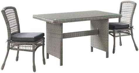 Asti 3-Piece Outdoor Dining Set - Weather-Resistant Wicker and Aluminum Frame