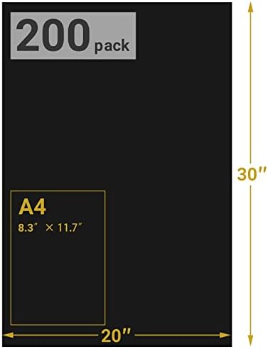 EUSOAR Black Wrapping Tissue Paper 20x30 Inches 200pcs