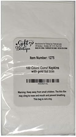 Gift Boutique 100 Gold Trim Lined Napkins Elegant Dinner Party Use
