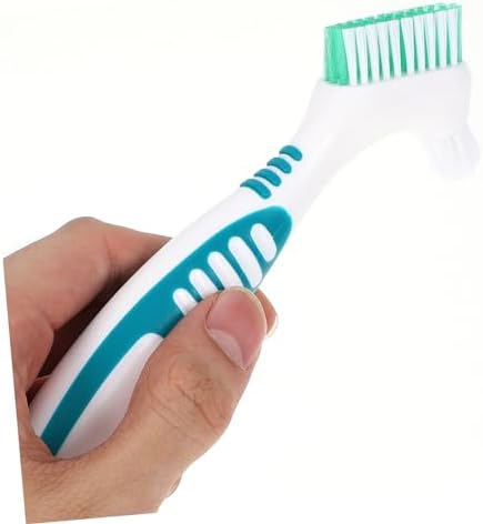 2Pcs Denture Brush Set with Ergonomic Handle and Dual-Sided Design