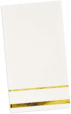Gift Boutique 100 Gold Trim Lined Napkins Elegant Dinner Party Use