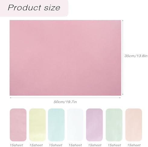 MAMUNU 105 Sheet Metallic Pastel Wrapping Tissue Paper 20x14 Inches