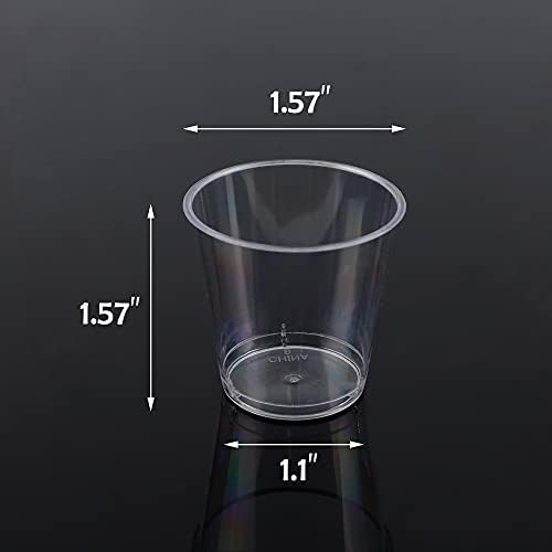 Zcaukya 100 Shot Glasses 1oz Clear Plastic Disposable Cups