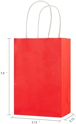 SUNCOLOR 24-Pack Rainbow Gift Bags with Handles