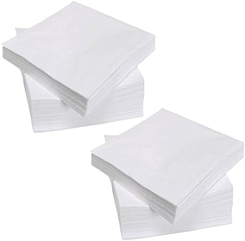 200 Count White Disposable Napkins 49x49 Four Fold