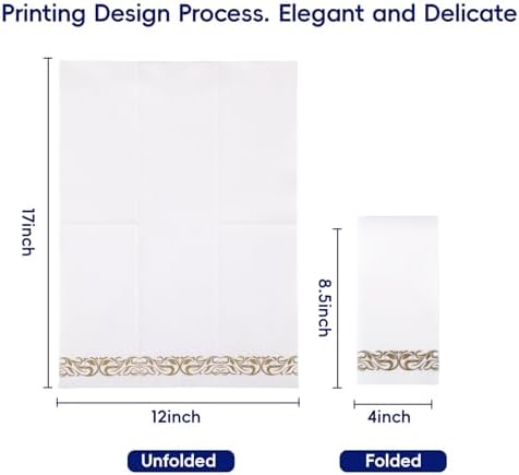 JOLLY CHEF 100 Gold and White Disposable Napkins