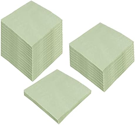 100 Pack 2-Ply Cocktail Napkins 5x5 Inches Sage Green