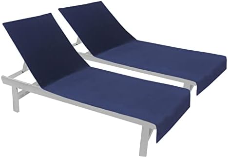 COTTON CRAFT Pool Lounge Chair Cover 2 Pack Navy Blue