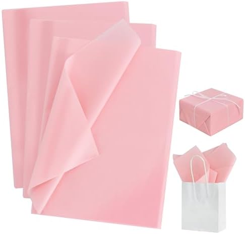 BEISHIDA 100 Sheets Pink Gift Wrap Tissue Paper