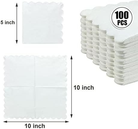 Cocktail Napkins 100 Pcs Scalloped Paper Napkins for Parties