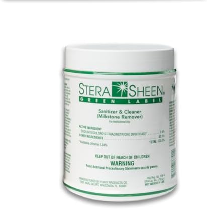 Stera Sheen Green Label Sanitizer Cleaner Milkstone Remover 4 lb Jar