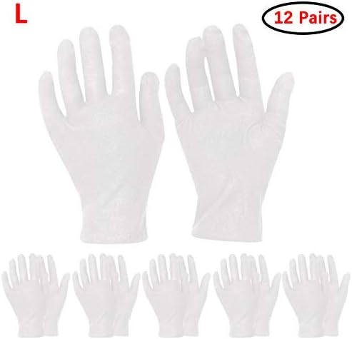 Renvena Cotton Gloves 12 Pairs Moisturizing Eczema Friendly