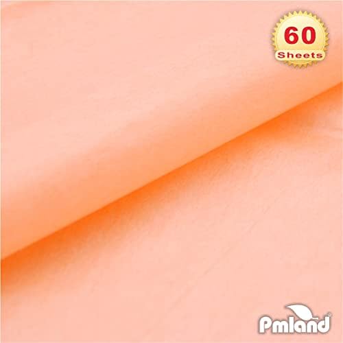 PMLAND Gift Wrapping Tissue Paper Peach 20x26 60 Sheets