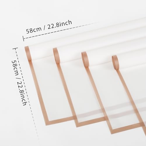 20 Sheet Waterproof Flower Wrap Paper - White Gold Edge