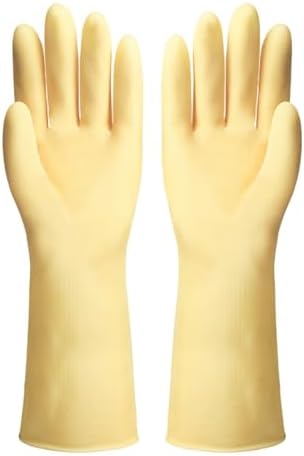 Reusable Household Cleaning Gloves Pack of 10 Pairs Medium Yellow