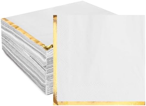 Fulmoon 100 Pack 2 Ply Gold Foil Edge Napkins