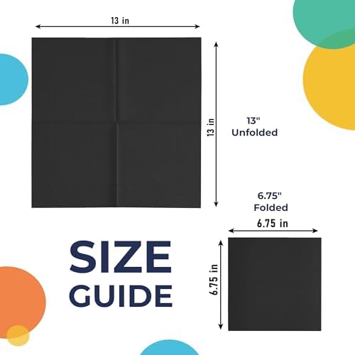 Black Paper Napkins Disposable 50 Pcs 2 Ply