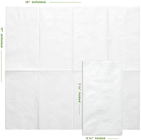 GUSTO 300 Count Paper Napkins - 2 Ply White Disposable Party Napkins