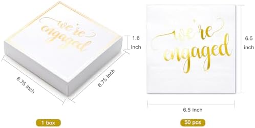 WRAPAHOLIC 50Pcs Gold Were Engaged Napkins