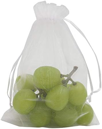 Wudygirl 100pcs 5x7 Inch White Organza Drawstring Gift Bags