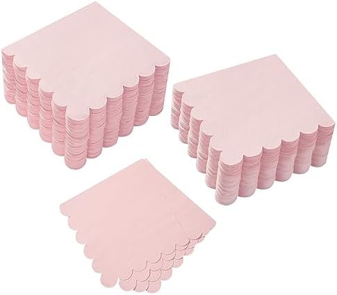 100 Pack 2-Ply Scalloped Napkins for Parties