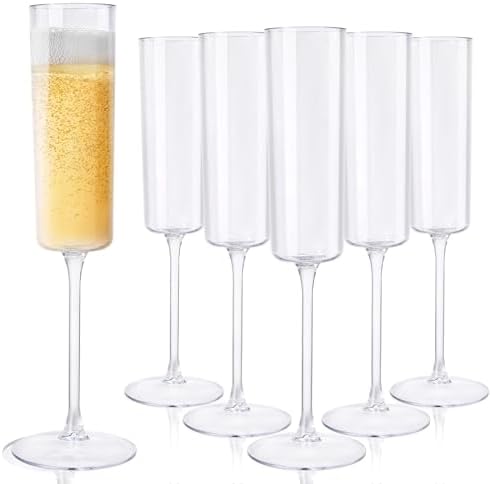 Ciaell 24 Pack Clear Plastic Champagne Flutes 6 Oz