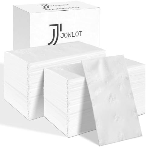 JOWLOT 2-Ply Disposable Napkins 300 Count White 162x15
