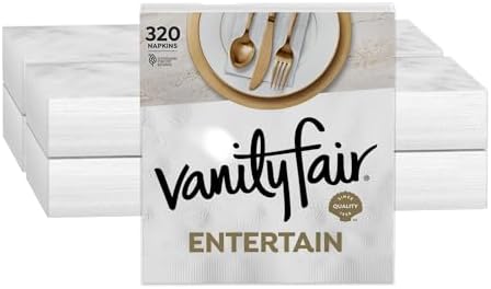 Vanity Fair Entertain Paper Napkins 40 Count Pack of 8