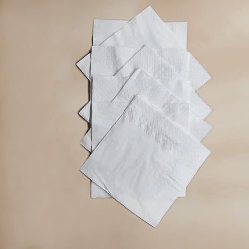 200 Count White Disposable Napkins 49x49 Four Fold