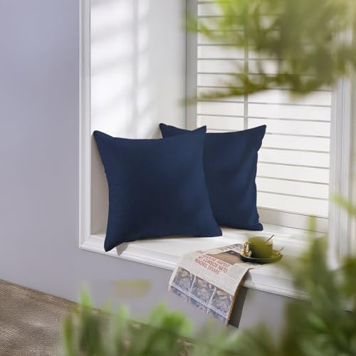 Covers All Sunbrella Outdoor Throw Pillows Pack of 2 Navy Blue 20x20