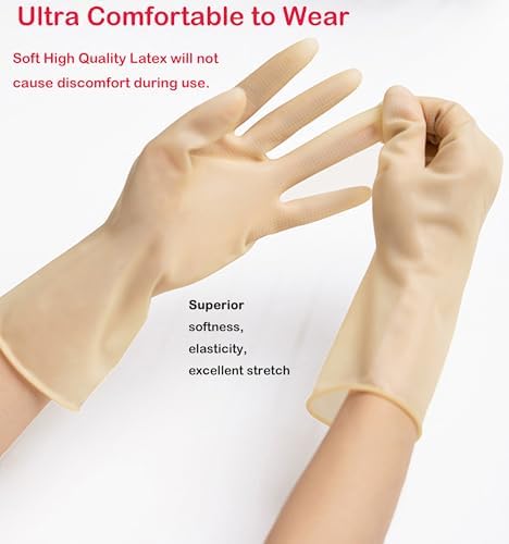 6 Pairs Latex Cleaning Gloves for Kitchen and Home