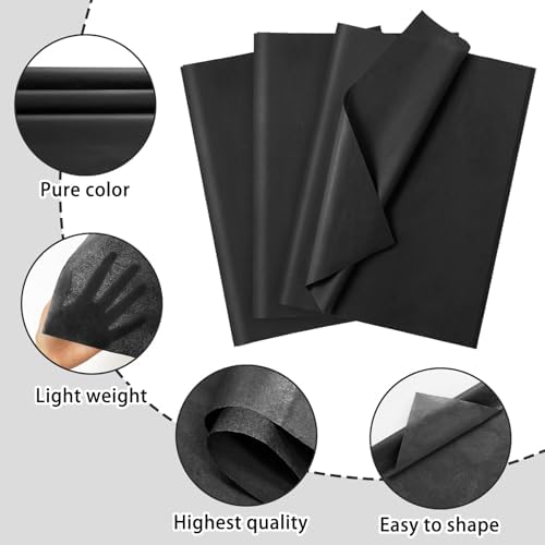 120 Sheets Black Tissue Paper for Gift Wrapping and Crafts