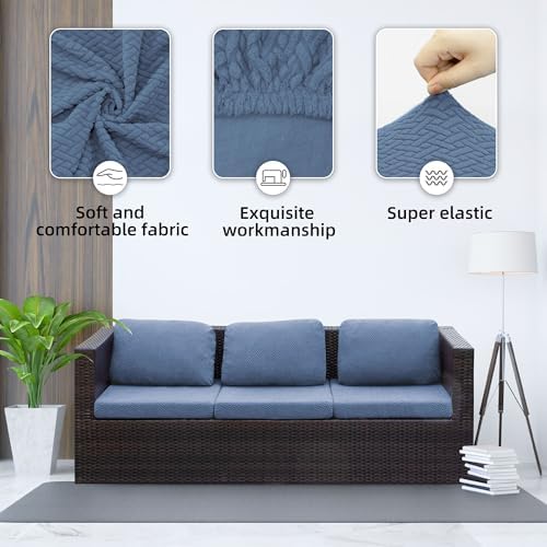 8Pcs Stretch Outdoor Cushion Covers Set
