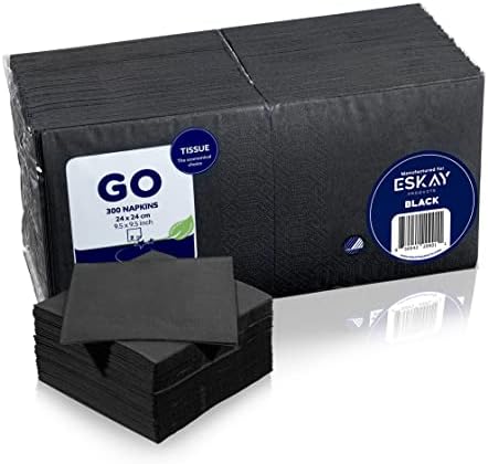 Black Disposable Napkins 2 Ply 300 Count
