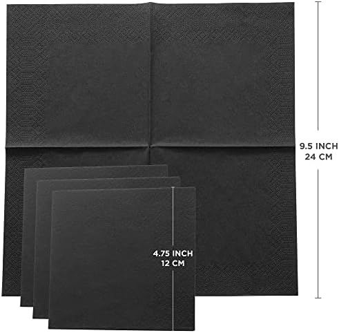 Black Disposable Napkins 2 Ply 300 Count