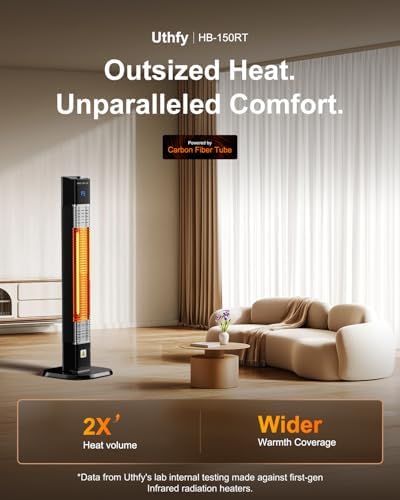Uthfy 1500W Infrared Outdoor Heater with 24H Timer and IP44 Waterproof
