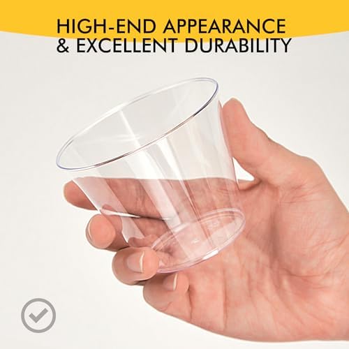 RACETOP 200 Pack 9 oz Clear Plastic Cups for Parties