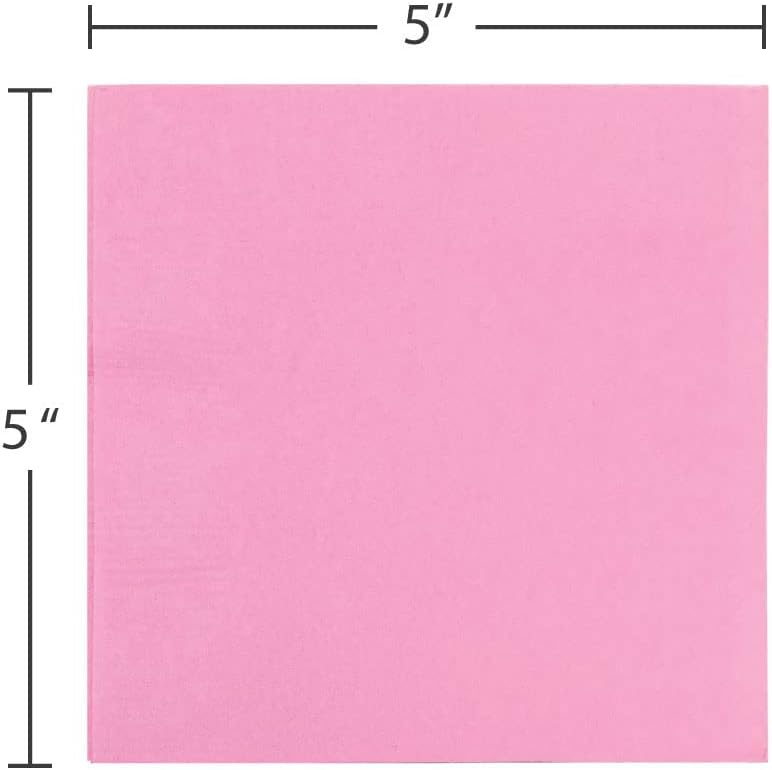 JAM Paper Small Beverage Napkins Baby Pink 50 Pack